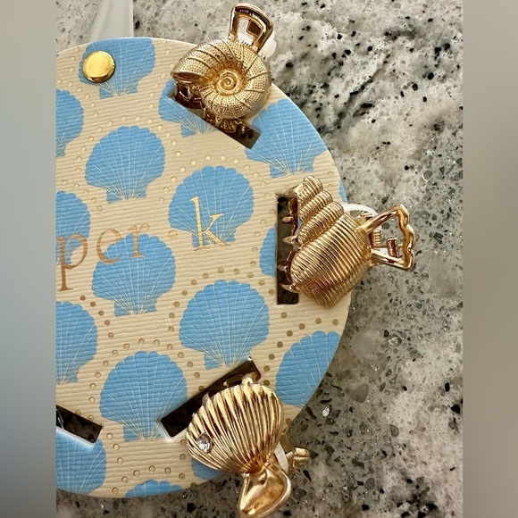 Piper K Sea Shells Claw Hair Clips- gold & Silver with sparkle-Small Size NWT 🐚 - Picture 3 of 5
